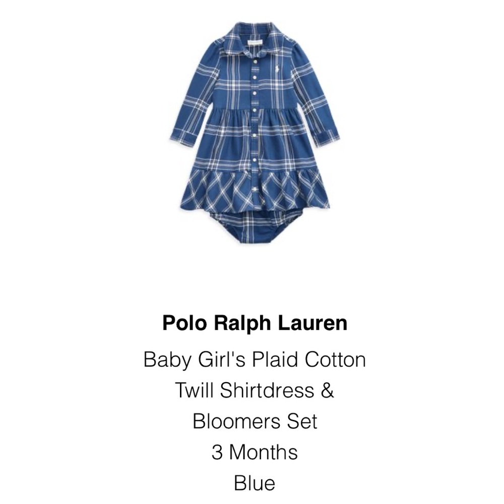 Polo Ralph Lauren (Lux label)  baby dresses/bloomers & bubble $50-75 bundle (3) - Picture 4 of 5